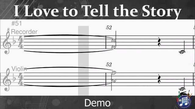 I Love to Tell the Story   Recorder, Violin, Piano