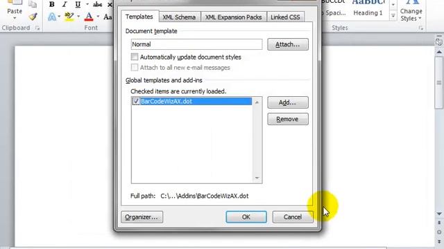 BarCodeWiz ActiveX Control - Microsoft Office ActiveX Control Add-in installation