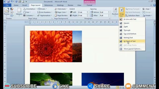 How to Print 4 Pictures on One Page in Word 2010 #5