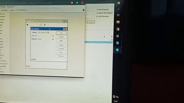 Cara koneksi PC dengan RB MikroTik dengan IP 192.168.200.1/30