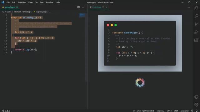 Screenshot your Code in VS Code