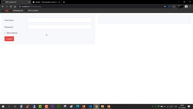 PHP Ders 76 Cookie Silme ve Basit Beni Hatırla Uygulaması