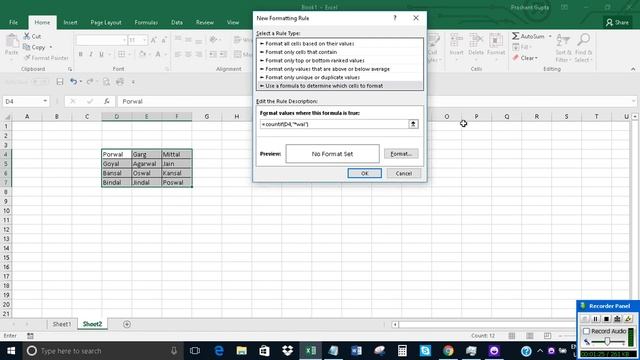 Highlight cells that end with certain text in Excel