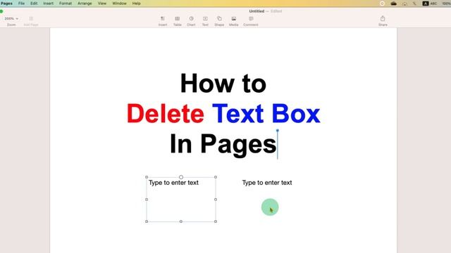 How to Delete Text Box In Pages