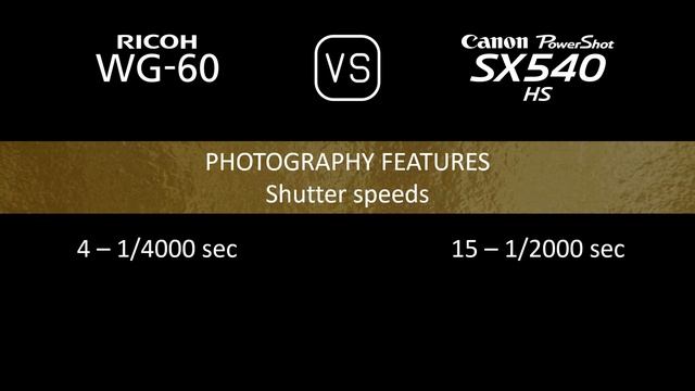 Ricoh WG-60 vs. Canon PowerShot SX540 HS: A Comparison of Specifications