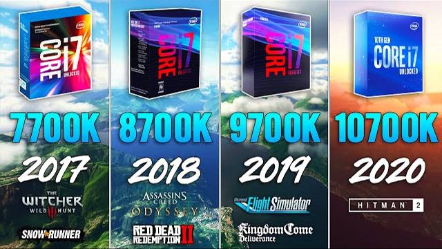 i7 7700K vs i7 8700K vs i7 9700K vs i7 10700K Test in 7 Games