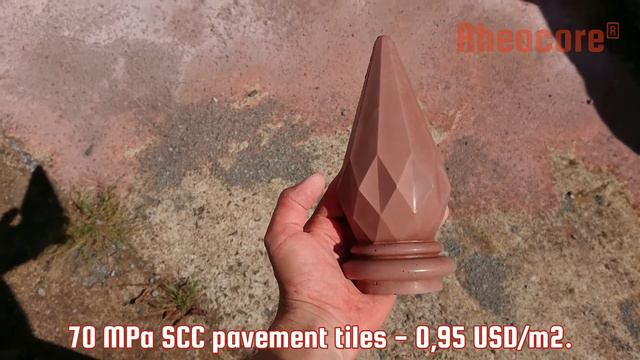 70 MPa pavement tiles and architectural products made of SCC 099 USDm2. The products view.