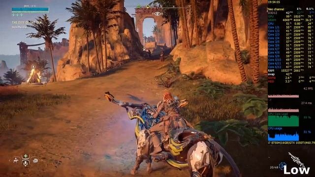 GTX 1050 Ti in Horizon Zero Dawn  Benchmark All Graphics Setting  i7 8750h