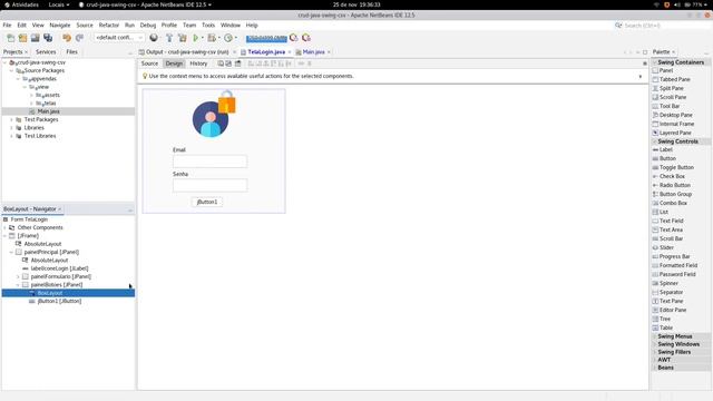 CRUD Java Swing CSV - Criando a tela de Login #2
