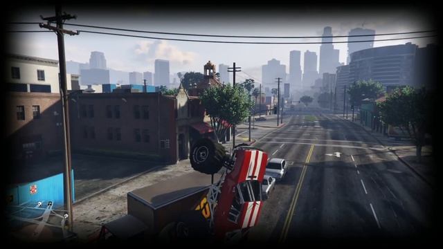 Сделал сальто на монстр - траке с помощью грузовика в Gta 5 online