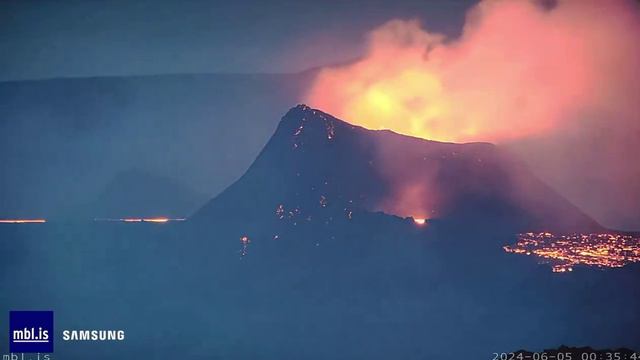 🌋Продолжается вулканическая активность за 5 июня близ Гриндавика, Исландия