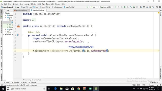 CalendarView setOnDateChangeListener in Android Studio