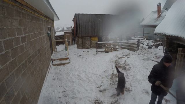 Чистка снега мотоблоком НМБ-1Н1 