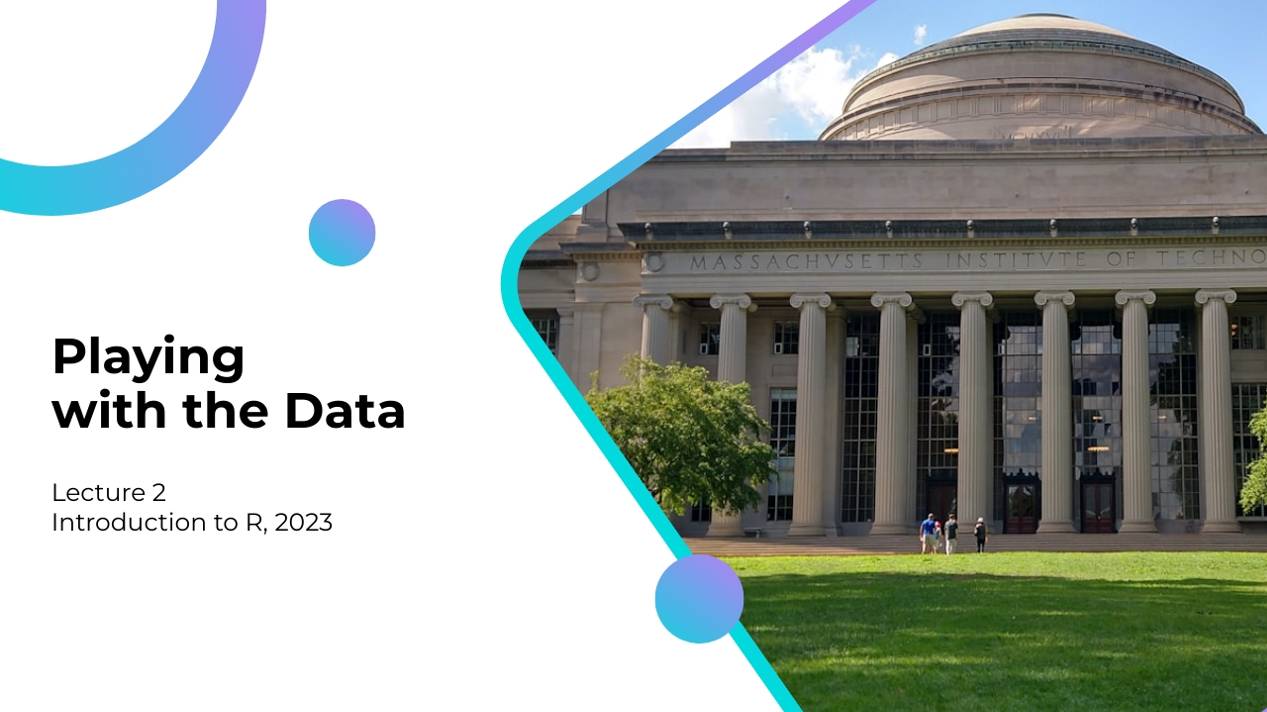 Lecture 2 - Playing with the Data - Introduction to R, 2023