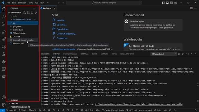 FreeRTOS on the Raspberry Pi Pico (RP2040) Part 1: VSCode Setup and Blinky Test! [UPDATED]