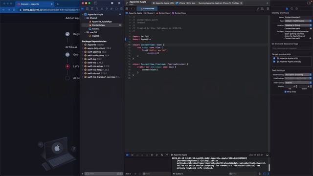 Appwrite Getting Started with Apple