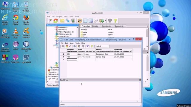 PostgreSQL 'e Merhaba