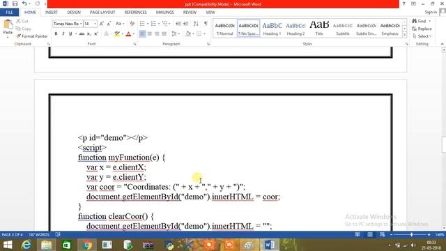 java script events