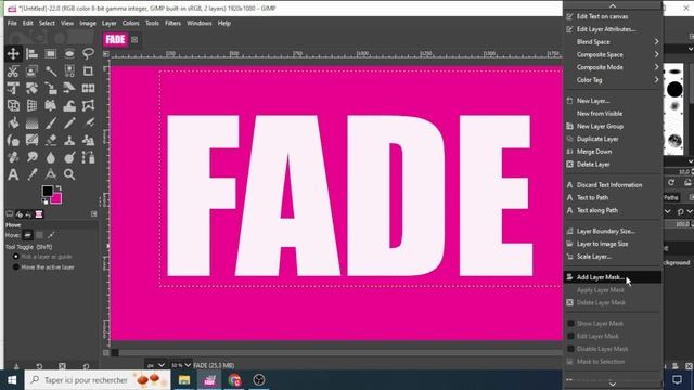 Fade Text to Background Gimp Tutorial