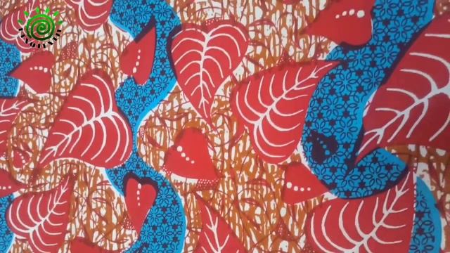 Африканский хлопок Uniwax (Vlisco Group). Ткань с восковым принтом из Кот-д’Ивуар Red Blue