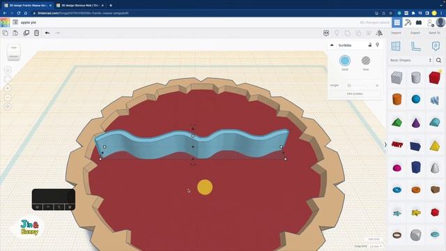 132) Apple Pie - Tinker food | How to 3D modeling with Tinkercad