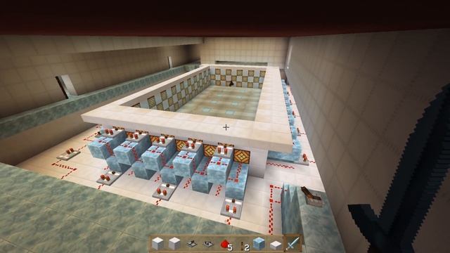 Minecraft - light up the swimming pool with redstone system