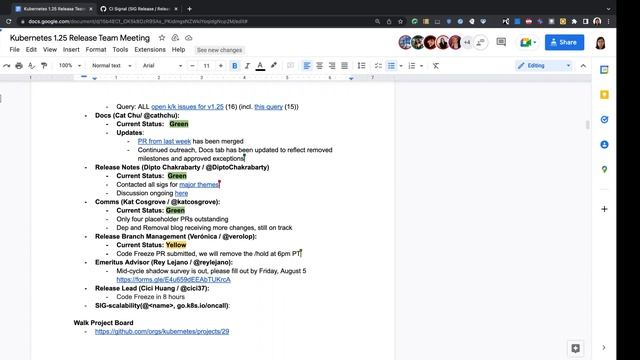 Kubernetes Release Team Meeting (v1.25) for 20220802