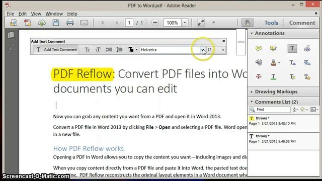 Adobe Reader XI PDF Annotations