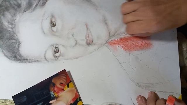Карандаш  и пастельсмешанная техниканачало.
