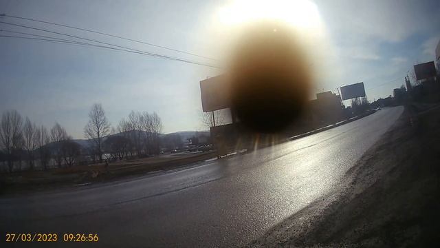 Видео за 27.03.2023 года еду в сторону города Вид задней камеры