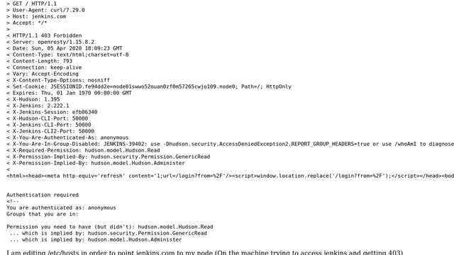 Setup Jenkins on Kubernetes - Error 403