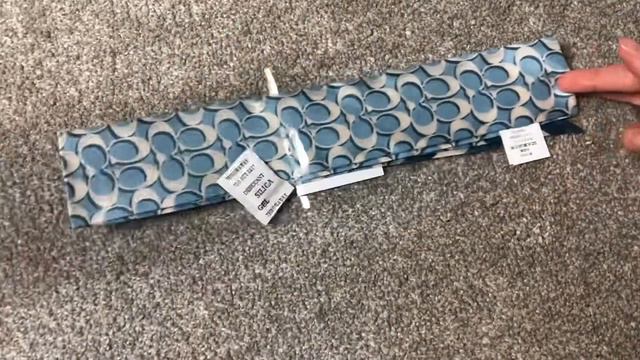 COACH Signature Print Silk Skinny Scarf in Powder Blue #coach #unboxing #unboxingvideo #coachoutlet