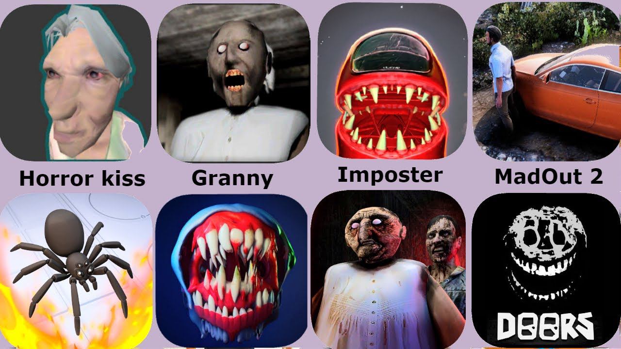 Granny,Doors Obby,MadOut 2,Online Imposter,Horror Kiss,Scary Forest Monster