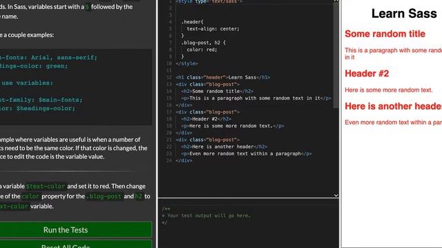 FCC - Store Data With Sass Variables - SOLUTION !!!