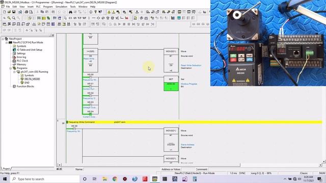Omron CP1H "Modbus RTU" DELTA MS300 VFD