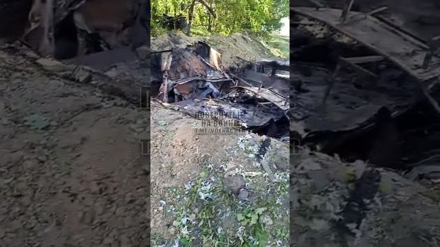 Уничтоженный грузовик ГАЗ-3308 украинских формирований где-то на Донбассе. Возможно был загружен бое