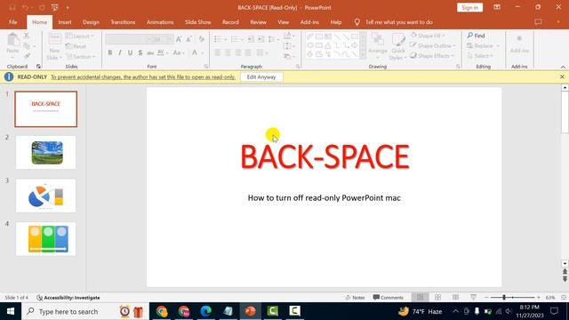 How to turn off read only PowerPoint mac
