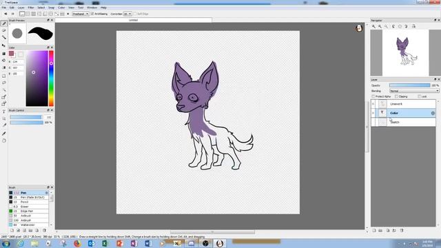 Drawing a dog in Fire Alpaca