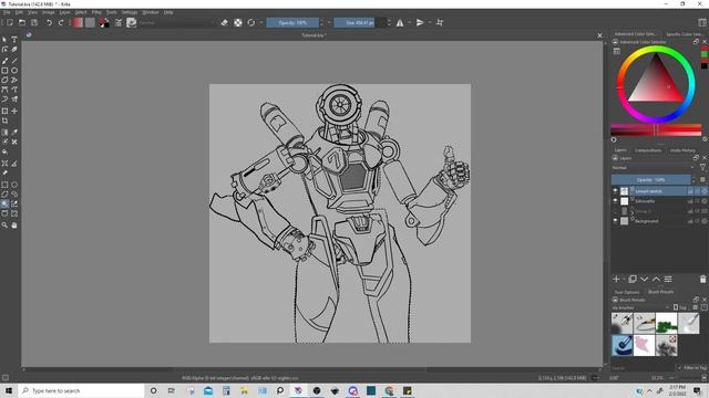 Krita  Magic Wand Selection for Clean Line Art