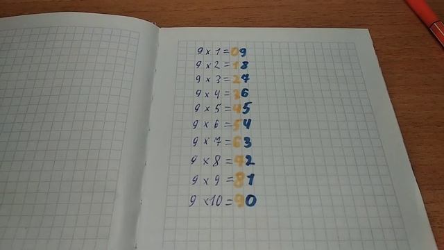 Три способа умножения на 9.