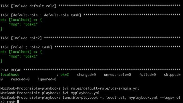 Using tags within Ansible include_role