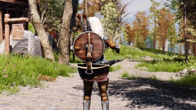 SKYRIM PRESET I ARJARIM Immersive Equipment Displays Left Shoulder Shield & Crossbow I For Female