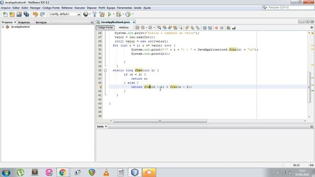 Sequência de Fibonacci em linguagem Java