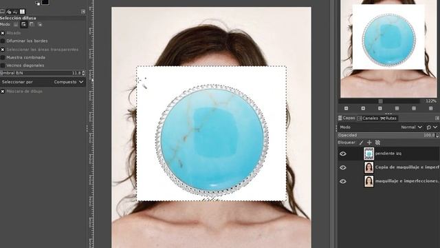Maquillar el rostro. Herramientas varias Gimp