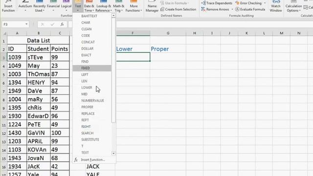 Convert to text word to Upper Lower Proper Case Excel 2016