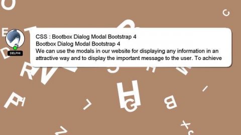 CSS : Bootbox Dialog Modal Bootstrap 4