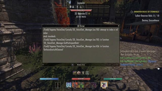 ESO UI errors