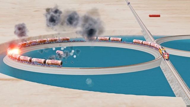 "Trains vs Infinite Loop Rail Tracks - Beamng Drive"