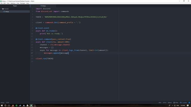 Discord.py: Making a Discord bot (Part 4: Clear)