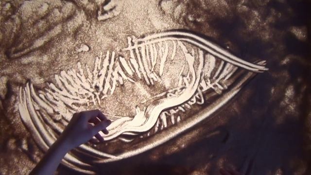 "Ave Maria" sand art by Daria Kotyukh
